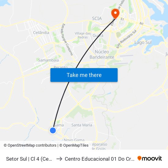Setor Sul | Cl 4 (Ced 08) to Centro Educacional 01 Do Cruzeiro map