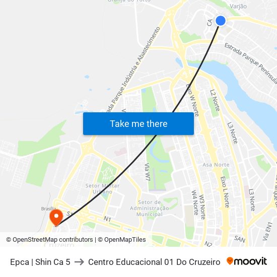 Epca | Shin Ca 5 to Centro Educacional 01 Do Cruzeiro map