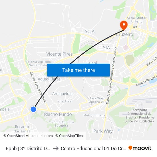Epnb | 3º Distrito Der-Df to Centro Educacional 01 Do Cruzeiro map