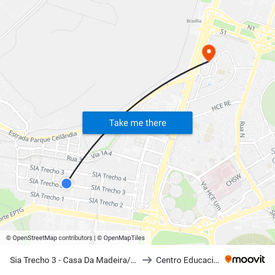 Sia Trecho 3 - Casa Da Madeira/Centro De Referência Do Trabalhador to Centro Educacional 01 Do Cruzeiro map