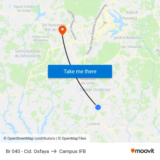Br 040 - Cid. Osfaya to Campus IFB map