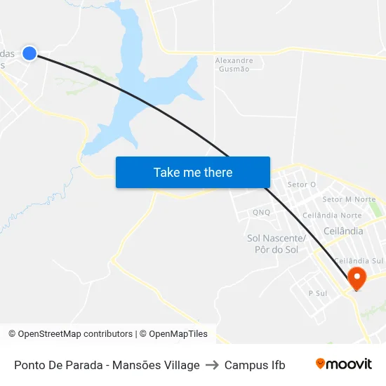 Ponto De Parada - Mansões Village to Campus Ifb map