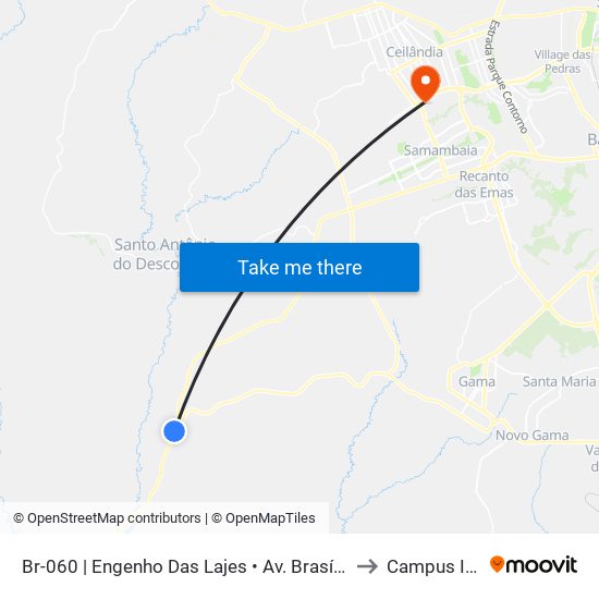 Br-060 | Engenho Das Lajes • Av. Brasília to Campus Ifb map