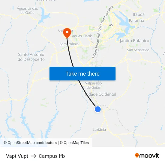 Vapt Vupt to Campus Ifb map