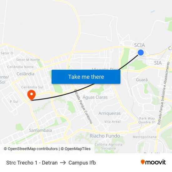 STRC Tr. 1 | Conj. B (Detran) to Campus Ifb map