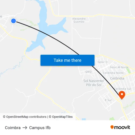 Coimbra to Campus Ifb map
