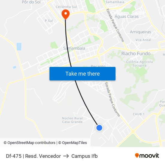 Df-475 | Resd. Vencedor to Campus Ifb map