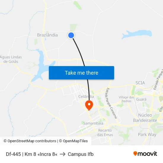 Df-445 | Km 8 «Incra 8« to Campus Ifb map