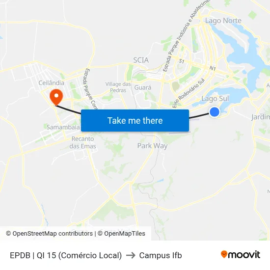 EPDB | QI 15 (Comércio Local) to Campus Ifb map