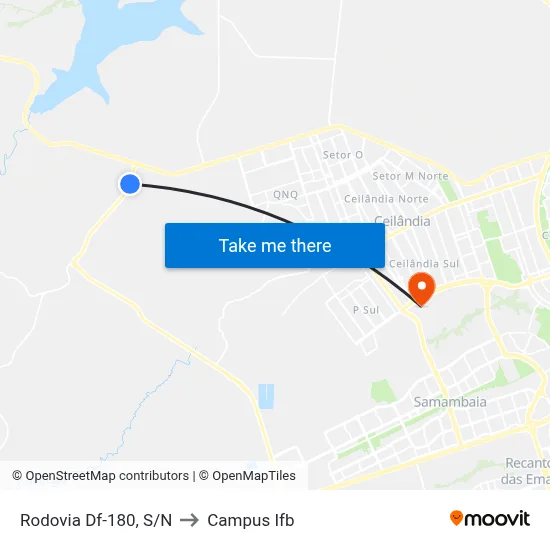 Rodovia Df-180, S/N to Campus Ifb map