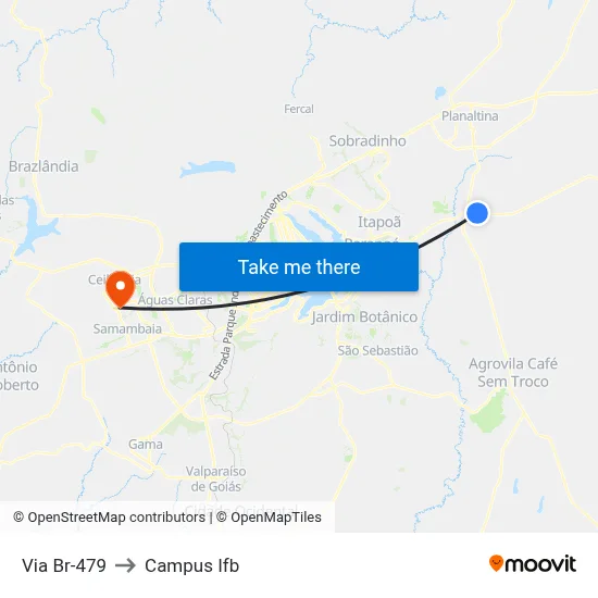 Via Br-479 to Campus Ifb map