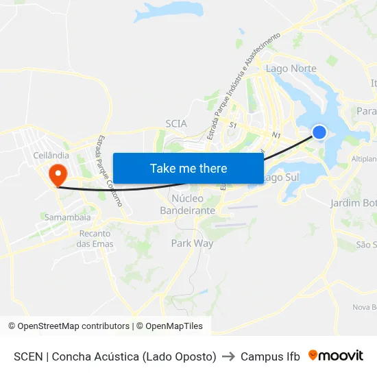 SCEN | Concha Acústica (Lado Oposto) to Campus Ifb map