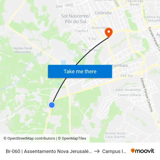Br-060 | Assentamento Nova Jerusalém to Campus IFB map