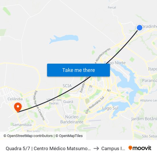 Quadra 5/7 | Centro Médico Matsumoto to Campus Ifb map