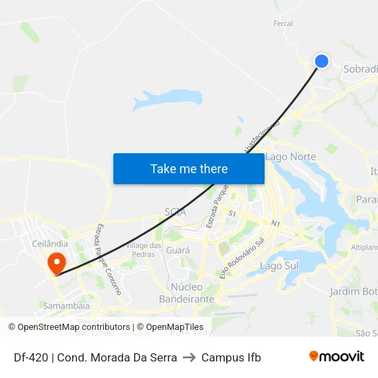 Df-420 | Cond. Morada Da Serra to Campus Ifb map