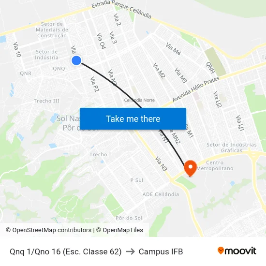 Qnq 1/Qno 16 (Esc. Classe 62) to Campus IFB map