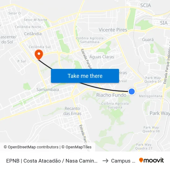 EPNB | Costa Atacadão / Nasa Caminhões to Campus Ifb map