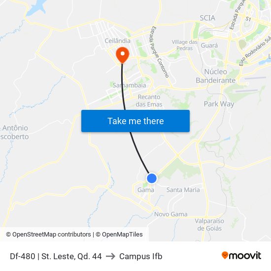 Df-480 | St. Leste, Qd. 44 to Campus Ifb map
