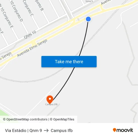 Via Estádio | Qnm 9 to Campus Ifb map