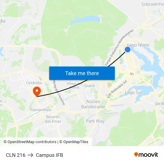 CLN 216 to Campus IFB map
