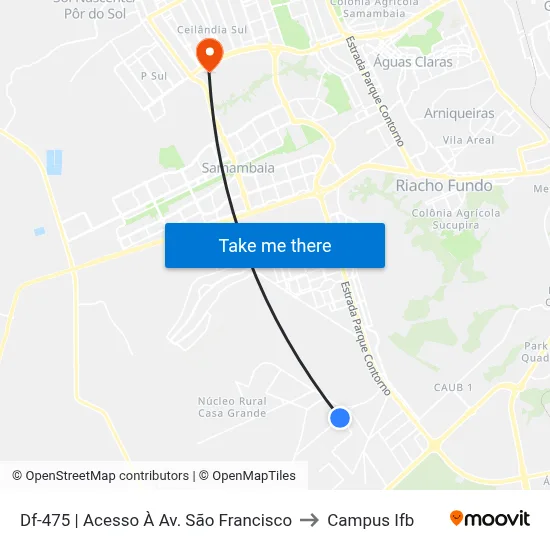 Df-475 | Acesso À Av. São Francisco to Campus Ifb map