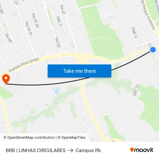 BRB | LINHAS CIRCULARES to Campus Ifb map