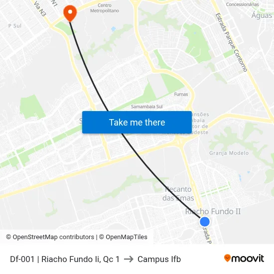 Df-001 | Riacho Fundo Ii, Qc 1 to Campus Ifb map