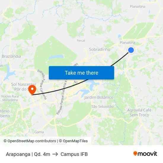 Arapoanga | Qd. 4m to Campus IFB map