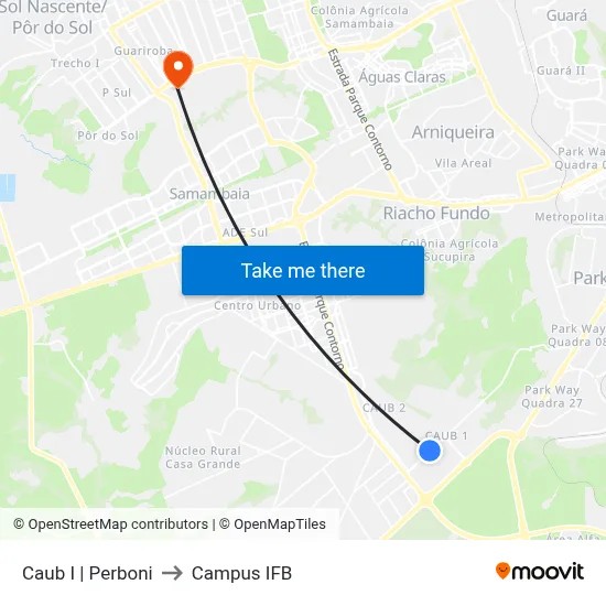 Caub I | Perboni to Campus IFB map