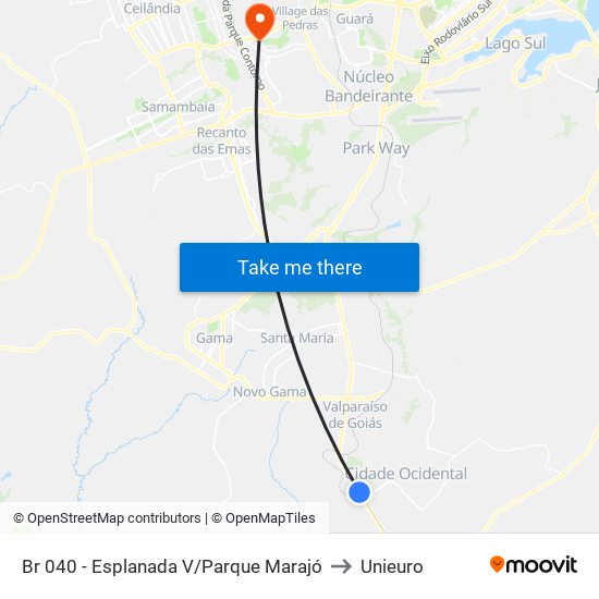 Br 040 - Esplanada V/Parque Marajó to Unieuro map