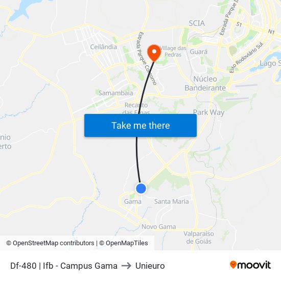 Df-480 | Ifb - Campus Gama to Unieuro map