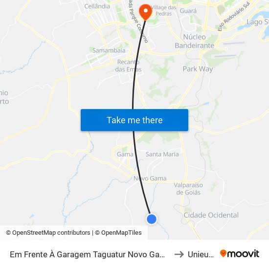 Em Frente À Garagem Taguatur Novo Gama to Unieuro map