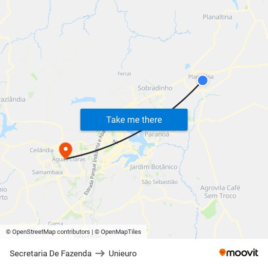 Secretaria De Fazenda to Unieuro map