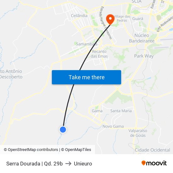 Serra Dourada | Qd. 29b to Unieuro map