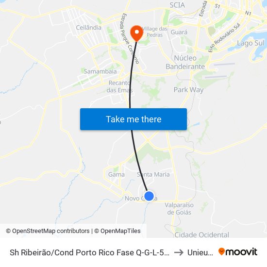 Sh Ribeirão/Cond Porto Rico Fase Q-G-L-5 45 to Unieuro map
