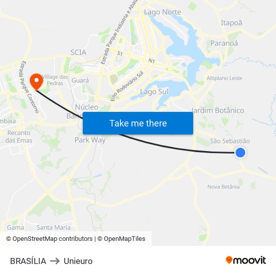 BRASÍLIA to Unieuro map