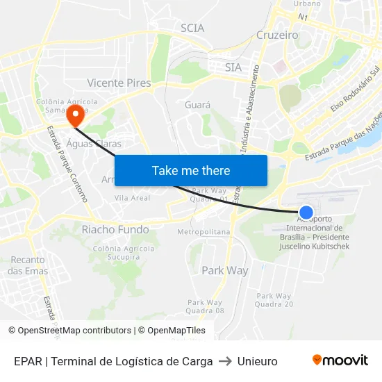 EPAR | Terminal de Logística de Carga to Unieuro map
