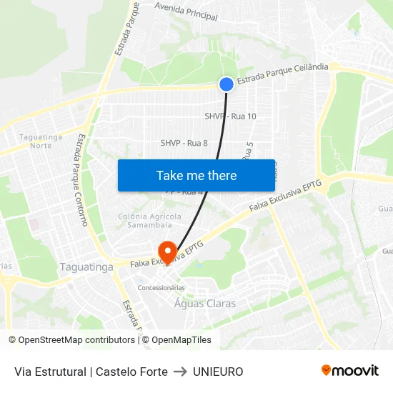 Via Estrutural | Castelo Forte to UNIEURO map