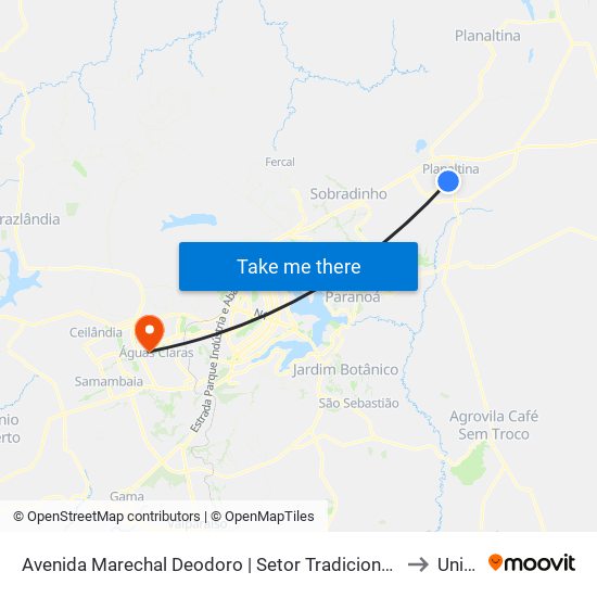 Avenida Marechal Deodoro | Setor Tradicional Q. 61 (Quibe Da Casa) to Unieuro map