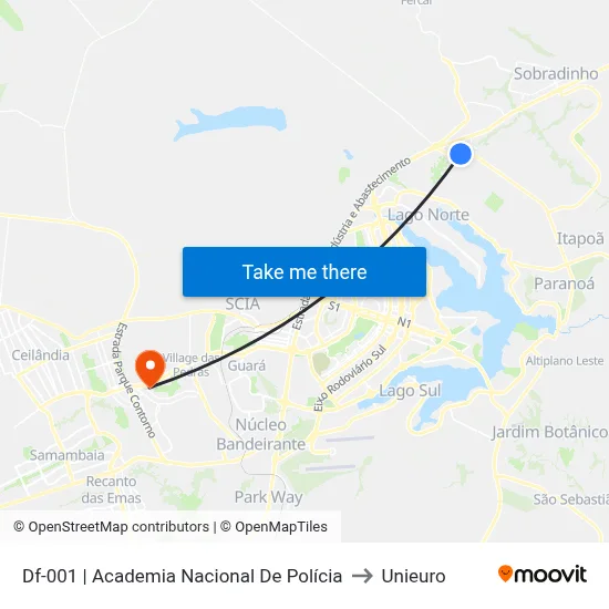 Df-001 | Academia Nacional De Polícia to Unieuro map
