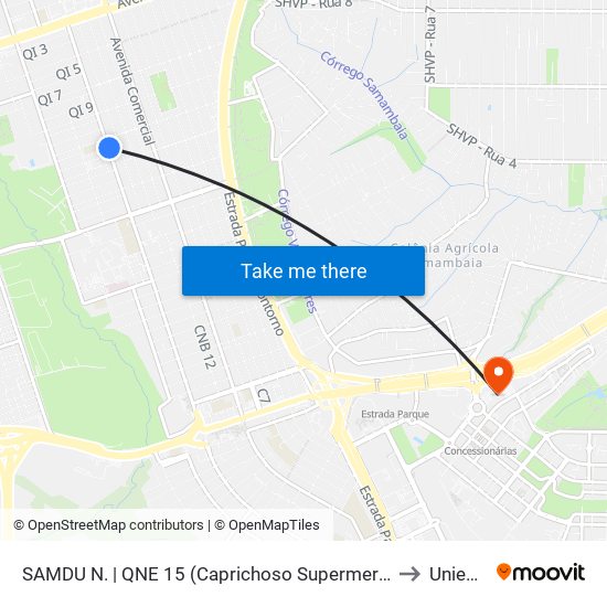 SAMDU N. | QNE 15 (Caprichoso Supermercado) to Unieuro map