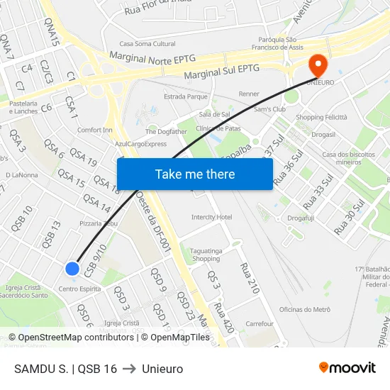 SAMDU S. | QSB 16 to Unieuro map