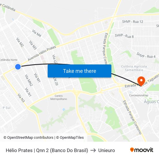 Hélio Prates | Qnn 2 (Banco Do Brasil) to Unieuro map