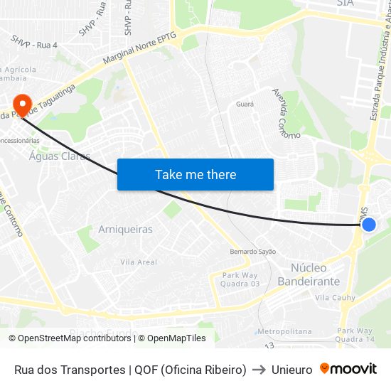 Rua dos Transportes | QOF (Oficina Ribeiro) to Unieuro map