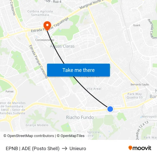 EPNB | ADE (Posto Shell) to Unieuro map