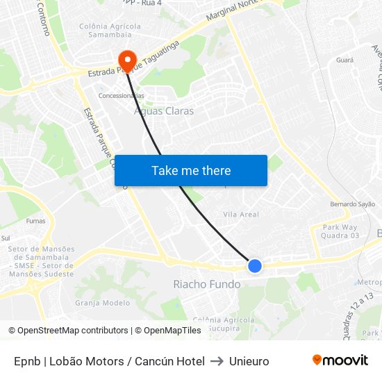 Epnb | Lobão Motors / Cancún Hotel to Unieuro map