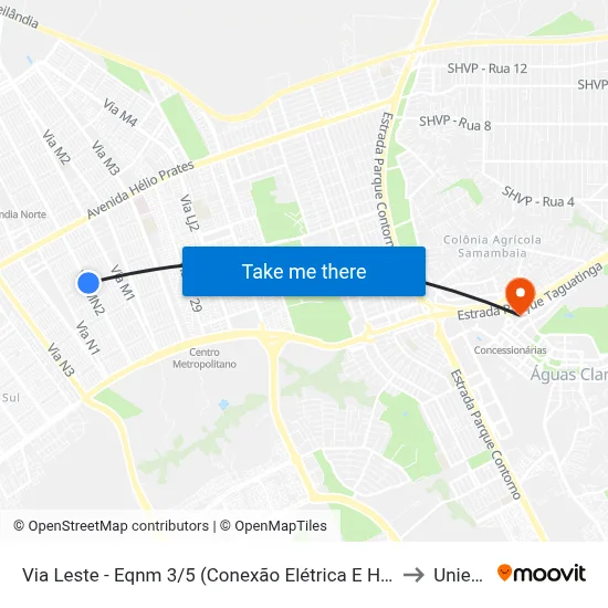 Via Leste - Eqnm 3/5 (Conexão Elétrica E Hidráulica) to Unieuro map