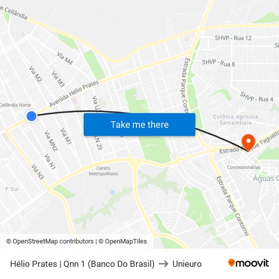 Hélio Prates | Qnn 1 (Banco Do Brasil) to Unieuro map