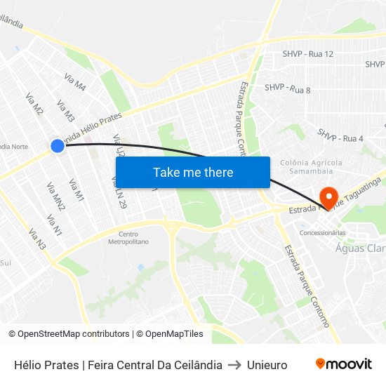 Hélio Prates | Feira Central Da Ceilândia to Unieuro map