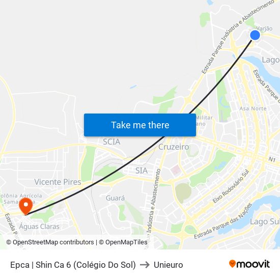 Epca | Shin Ca 6 (Colégio Do Sol) to Unieuro map